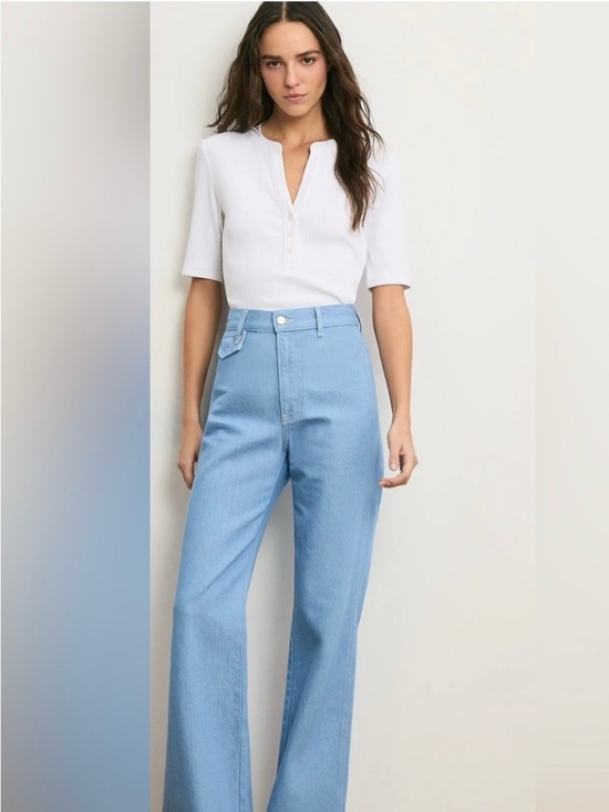 Veronica Beard Denim - Veronica Beard Light Blue Wide-Leg Jeans